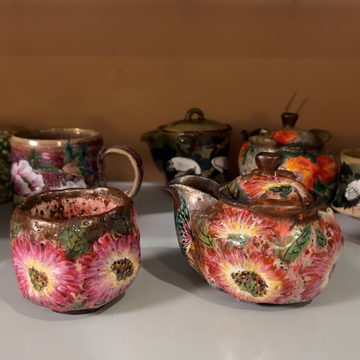 柴烧纯手工手绘陶瓷