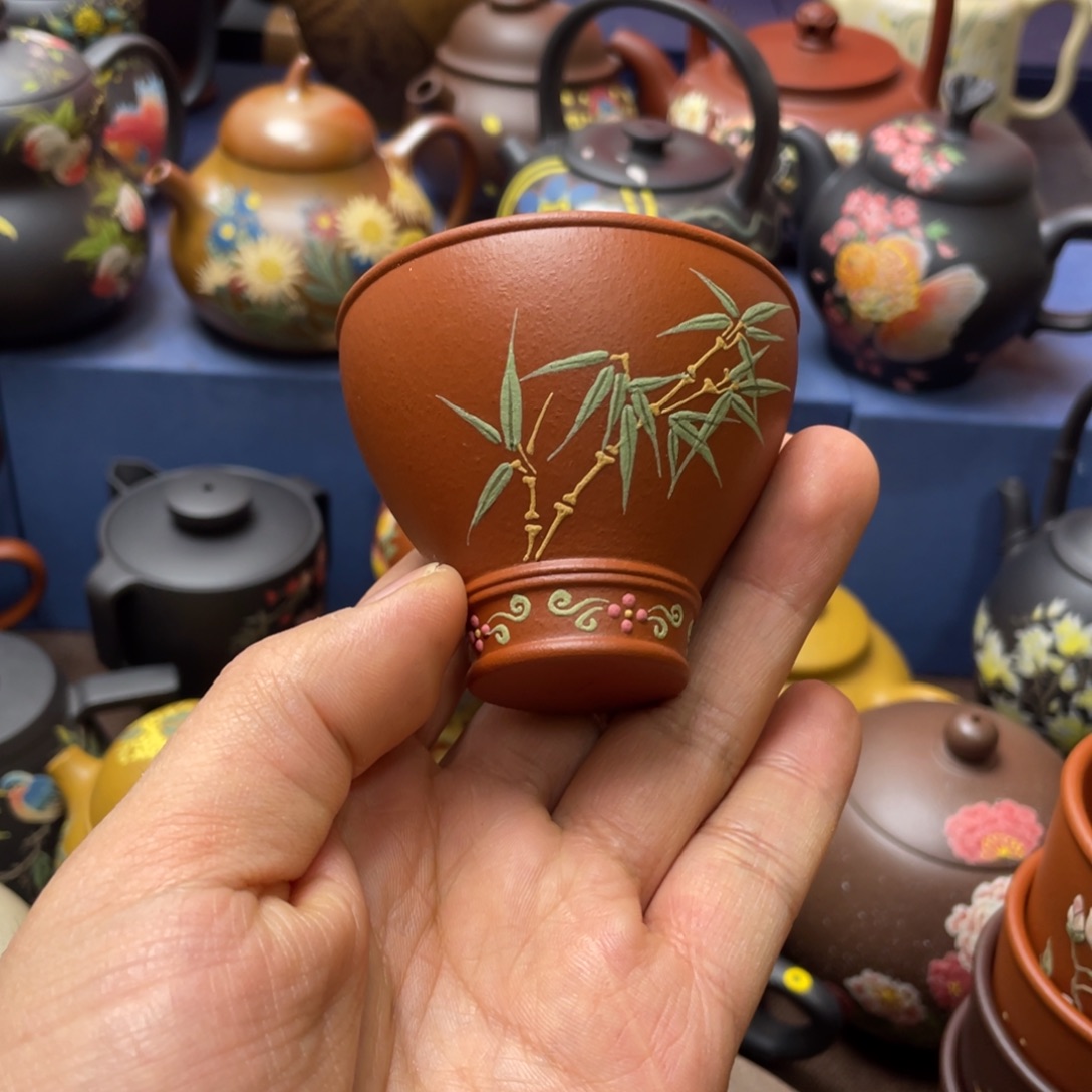 茶杯红泥紫砂主人杯80cc