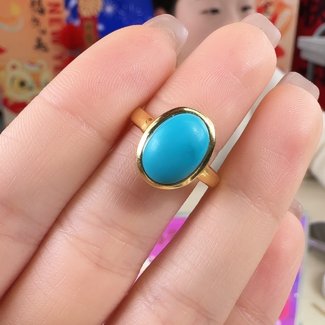 绿松石银S925镀金镶嵌珠宝奇石