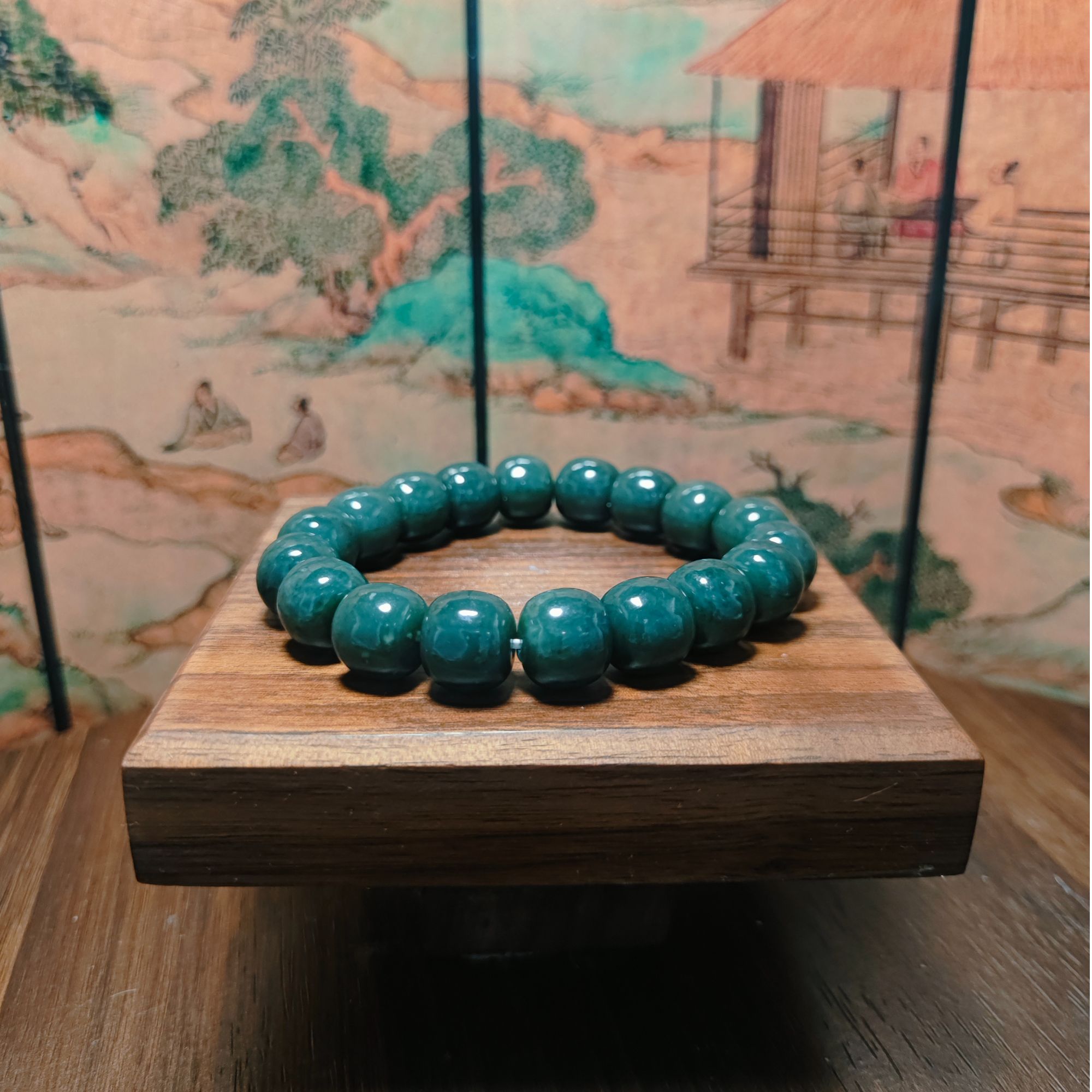 D和田玉桶珠手串（卡12）2364