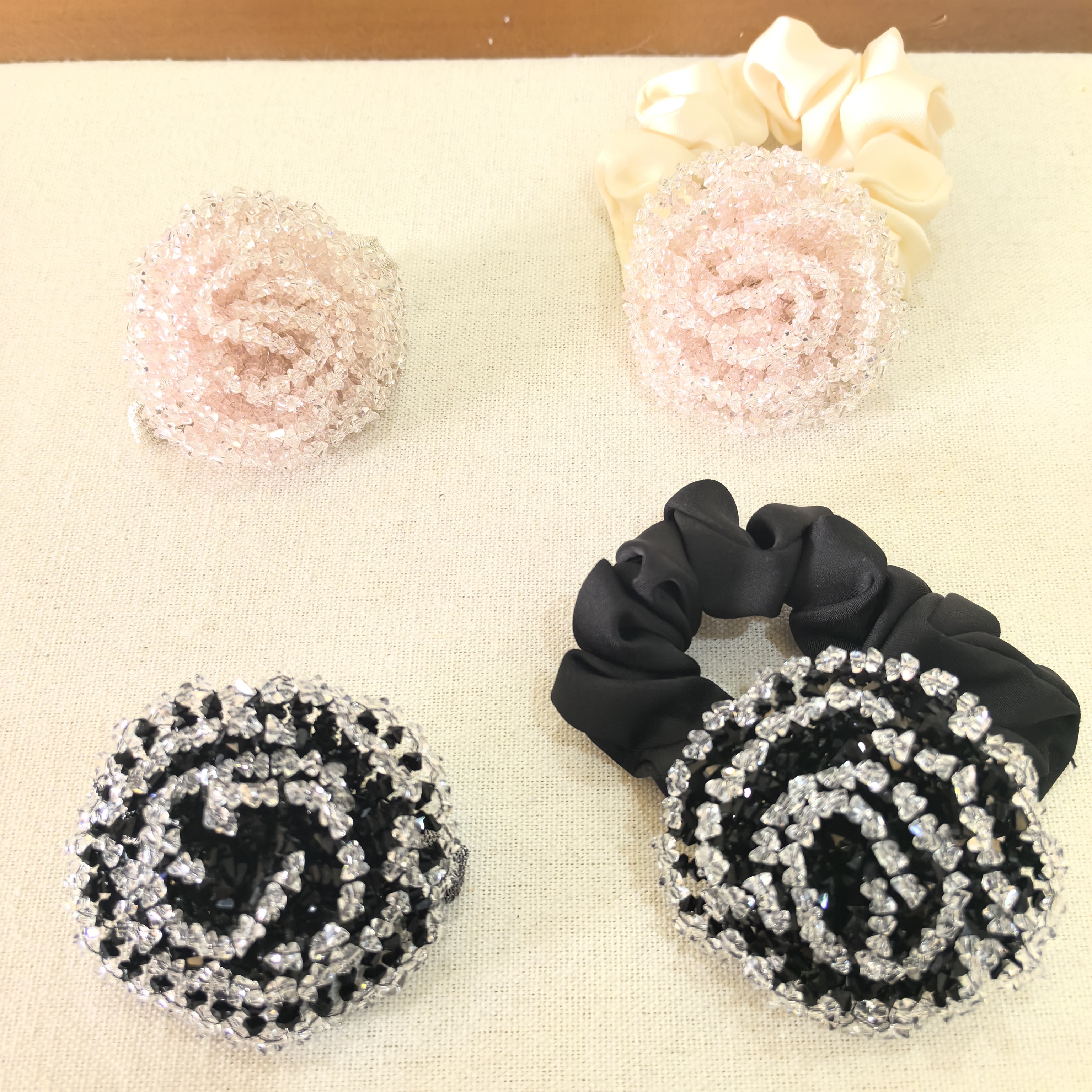 莫奈双色玫瑰发圈边夹法式镶嵌气质高级感头绳头饰日常百搭款