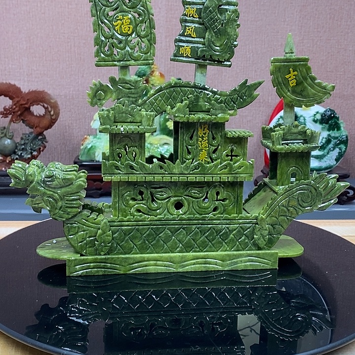 有机玻璃龙舟中式摆件