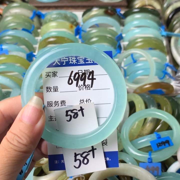 未镶嵌蛇纹石玉手镯6994