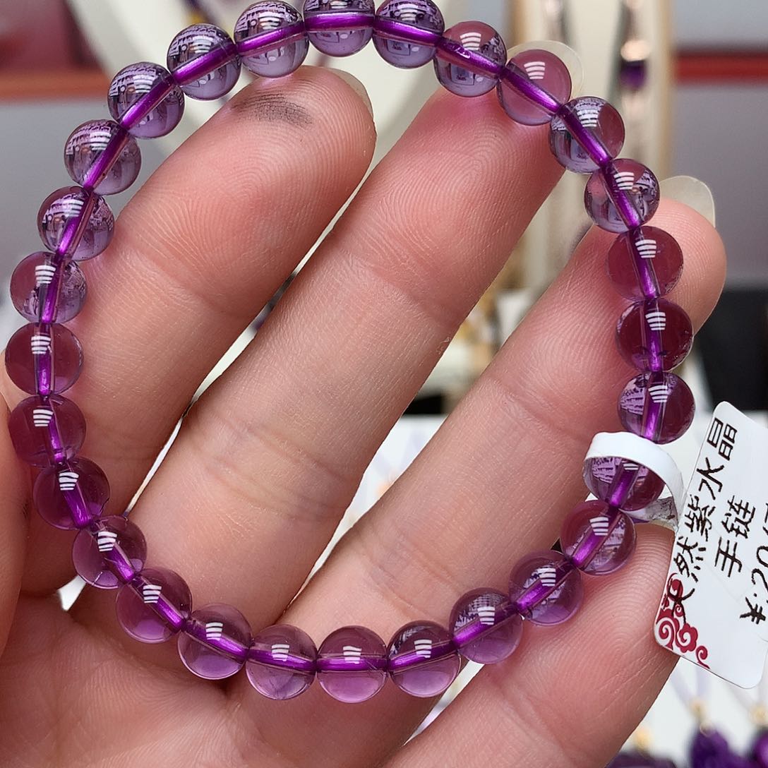 紫晶手串7mm福利款未镶嵌