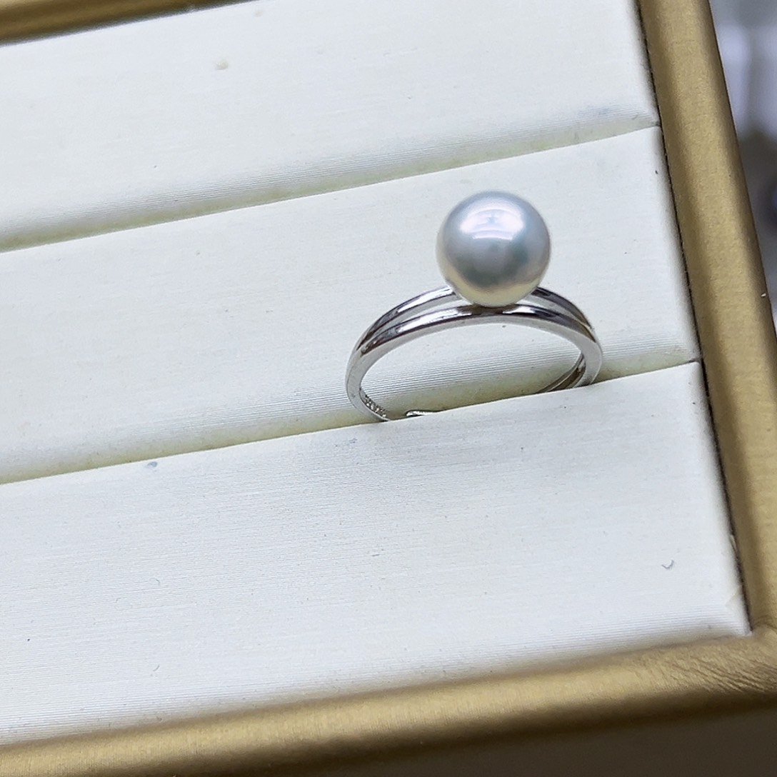 银S925镶嵌耳饰淡水珍珠