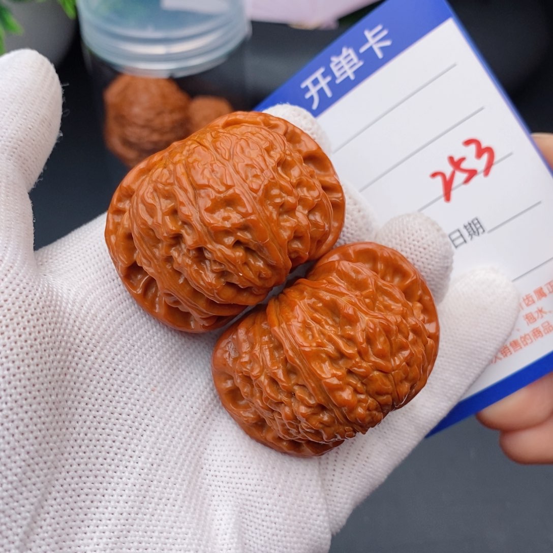 文玩核桃把件45白狮子253