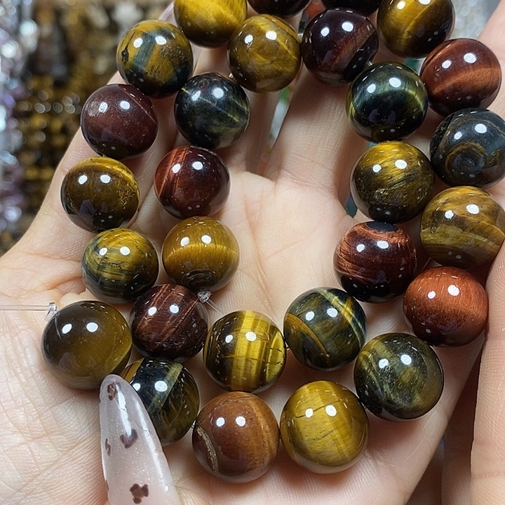 玛瑙/玉髓未镶嵌珠宝半成品彩虎卡14mm