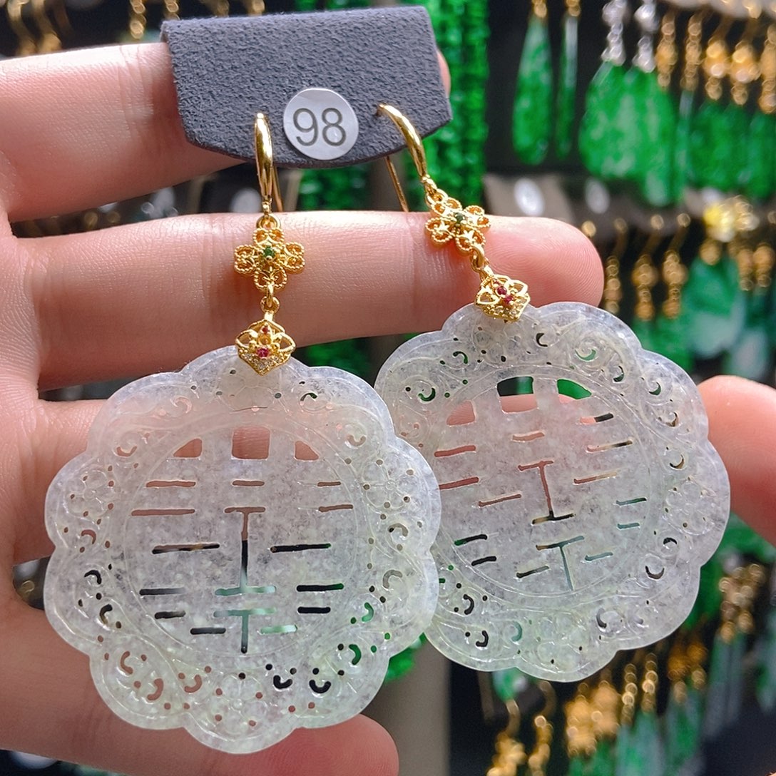 翡翠未镶嵌耳饰翡翠