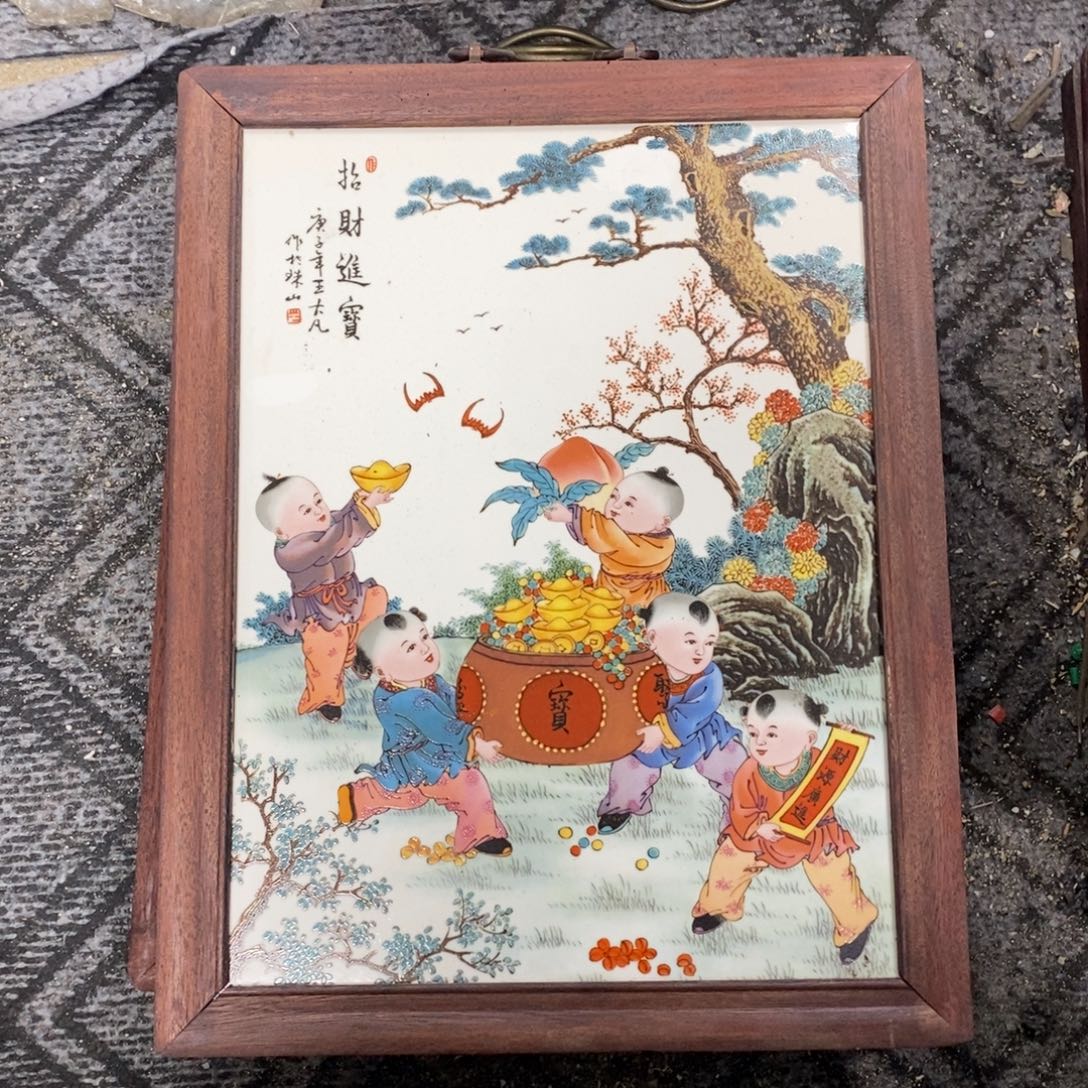 瓷37*28 景德镇瓷板画柴窑烧制