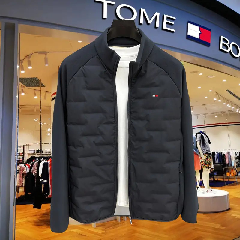 汤米希凯利轻奢美式立领夹克棉服男款秋冬季轻薄保暖高档男装外套