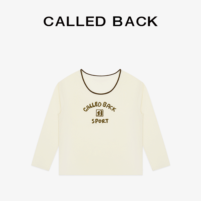 CALLED BACK【鞠婧祎同款】秋季新款浅黄色时尚休闲长袖上衣卫衣女