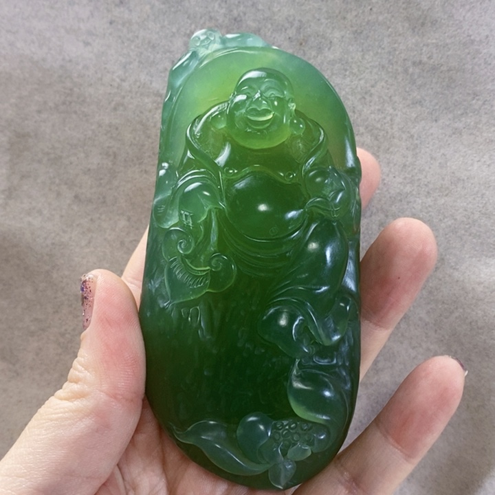 岫玉手把件未镶嵌小****台