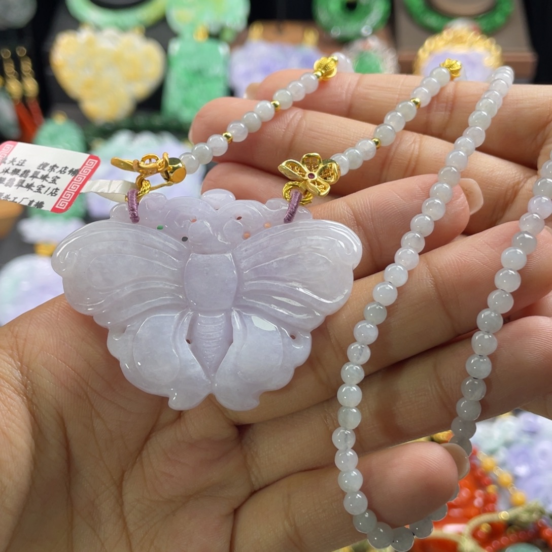 翡翠未镶嵌颈饰代编织