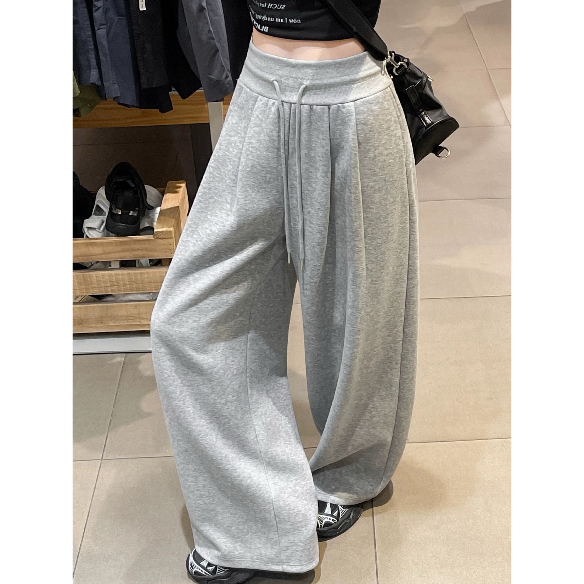 【土豆优选】冬季加绒加厚高腰卫裤