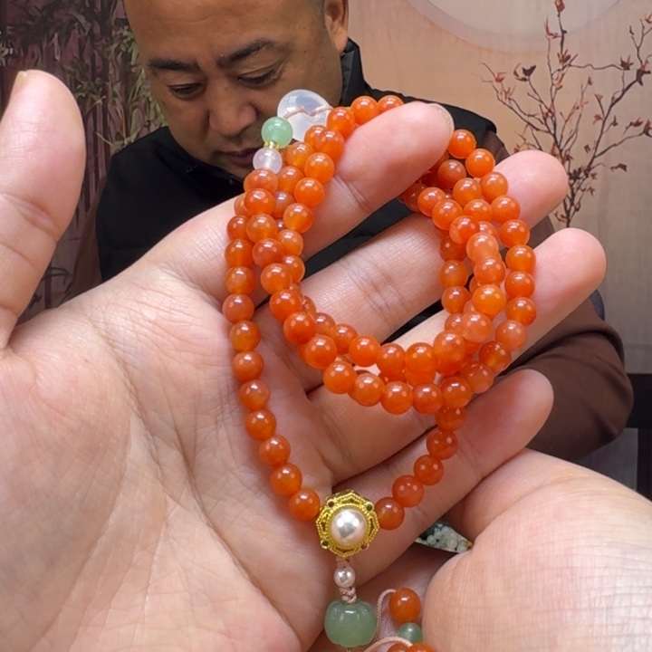 石英质玉（金丝玉）未镶嵌手链