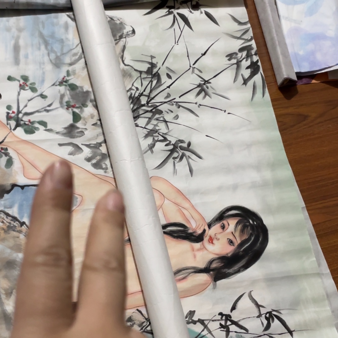 国画纯手绘的山水花鸟