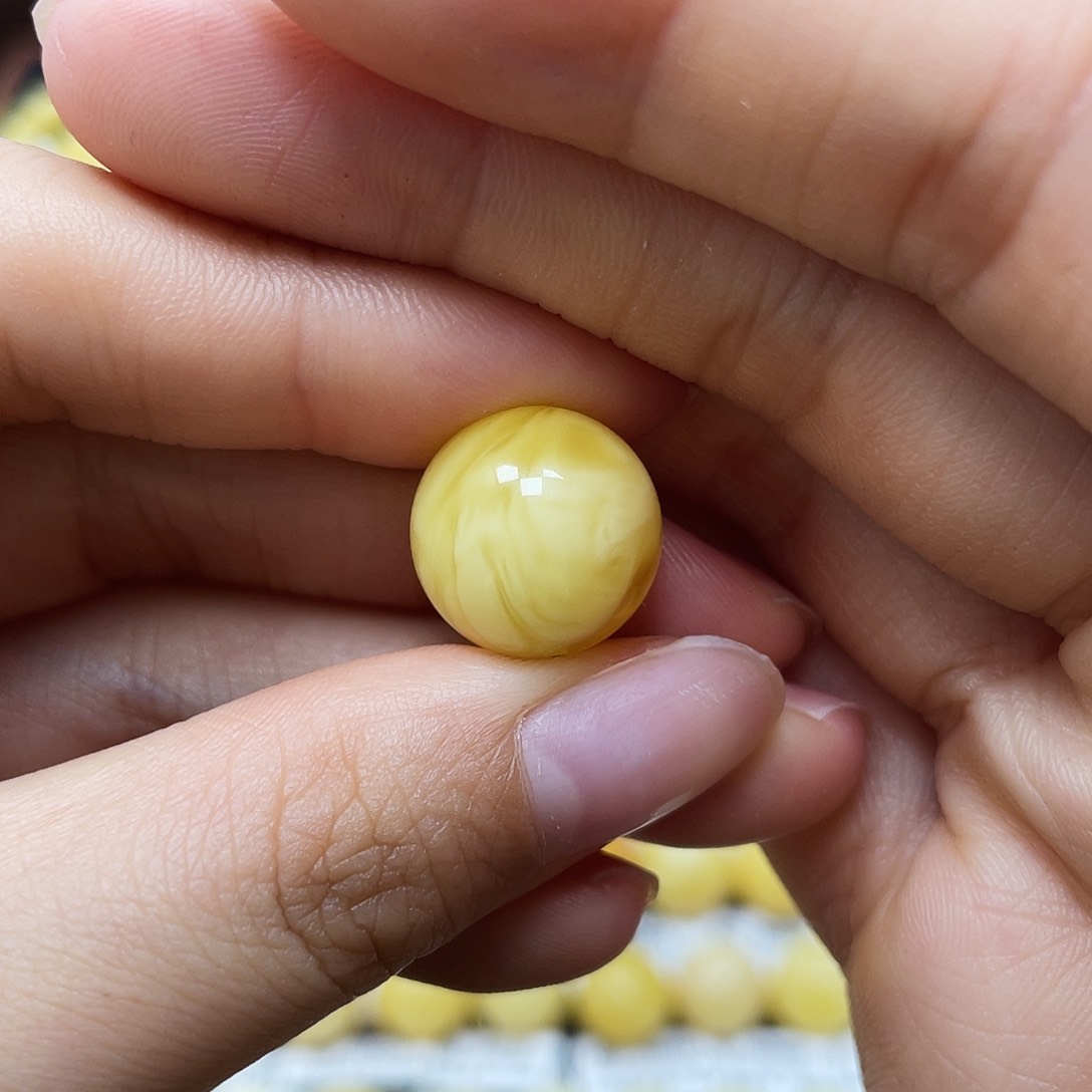 蜜蜡裸石未镶嵌圆珠14.5mm