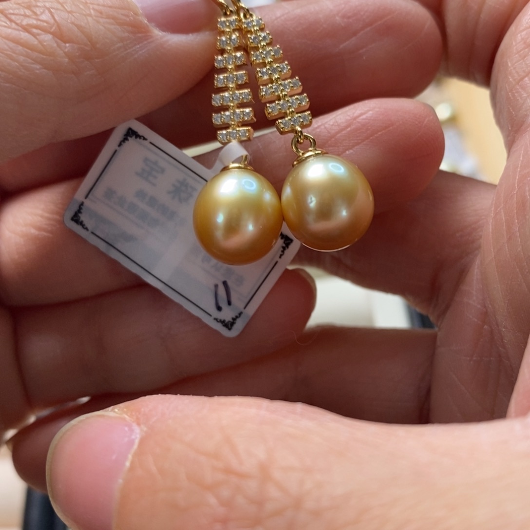 海水珍珠耳饰银S925镶嵌