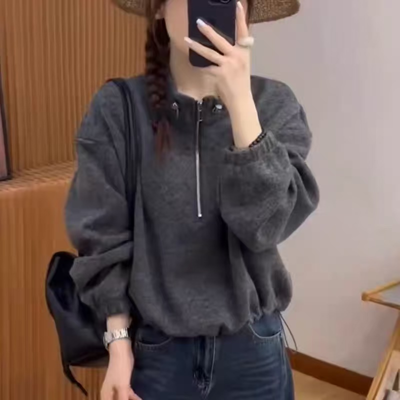 玲家精选5752款号加绒拉链款卫衣