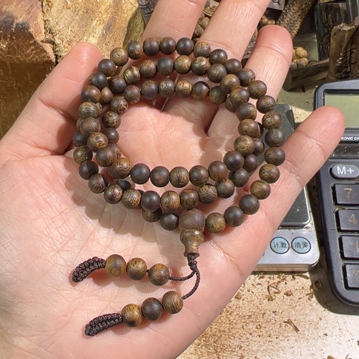 沉香手串妙*白棋楠沉香双圈手串10克
