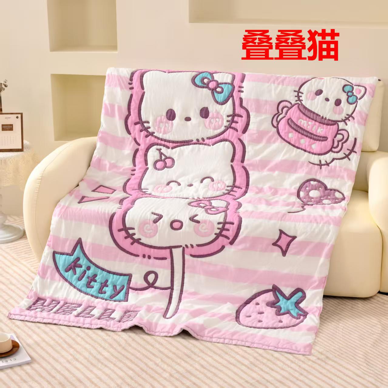 【叠叠猫】150*200A类全棉纱布云朵泡芙被