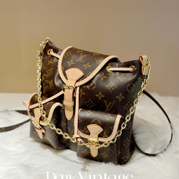 大吉中古/Lv路易威登老花抽绳双肩包