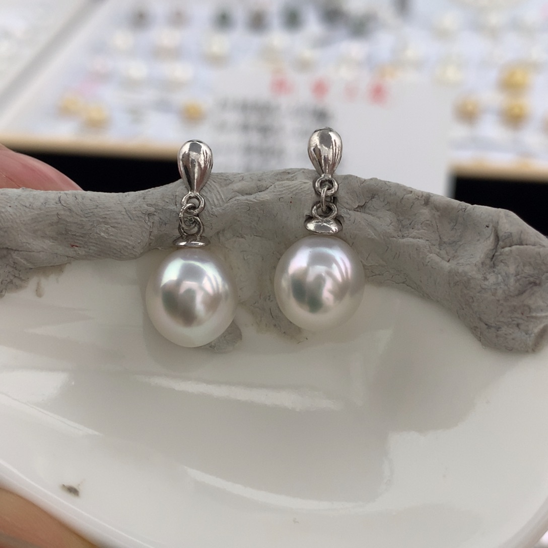未镶嵌耳饰海水珍珠炫彩9.6mm裸珠