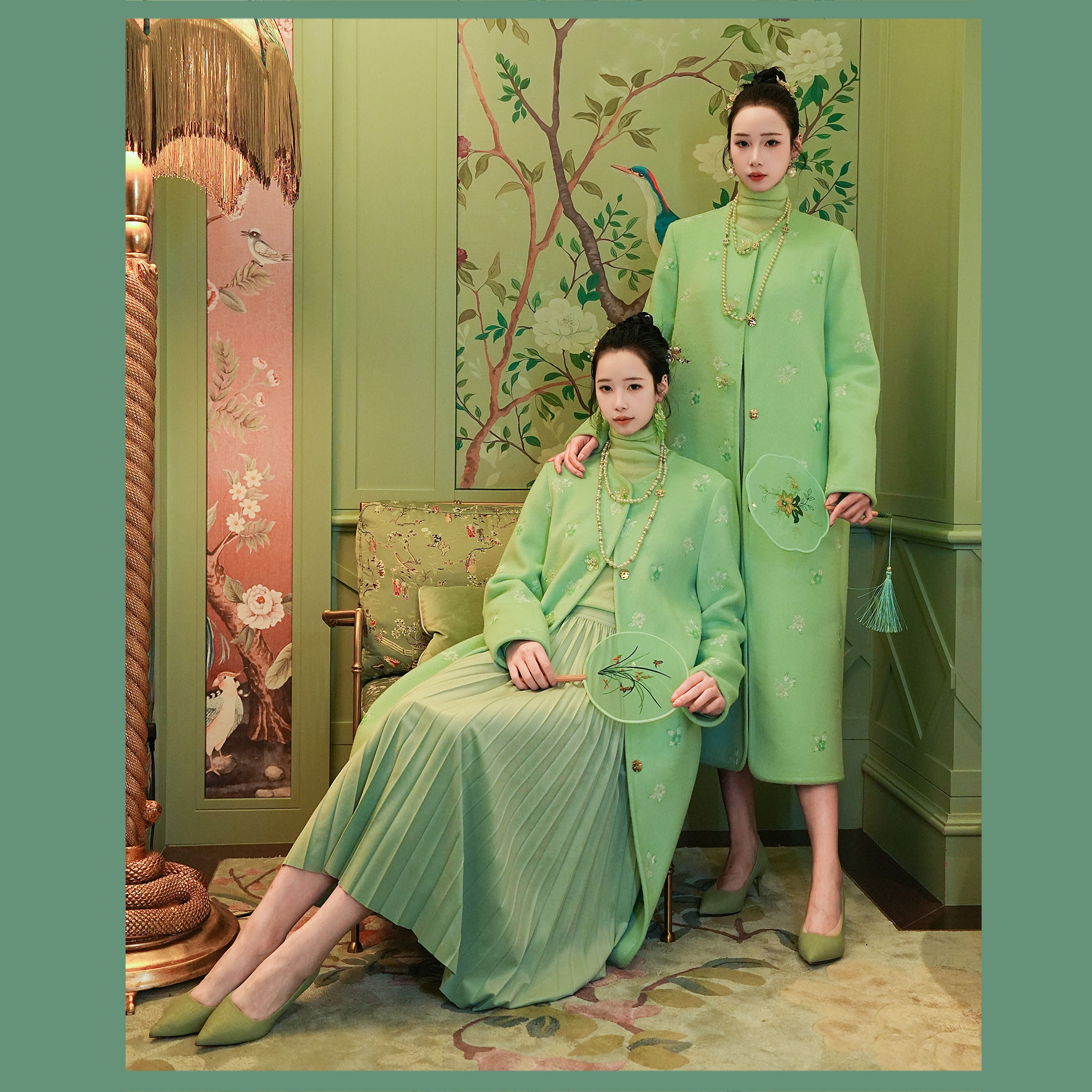 XIANPIN/鲜品【薄荷漫波】长大衣