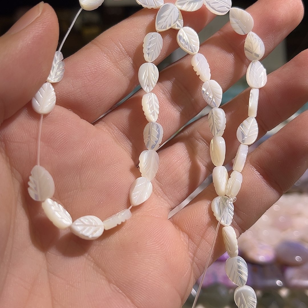 水晶珠宝半成品未镶嵌贝壳树叶