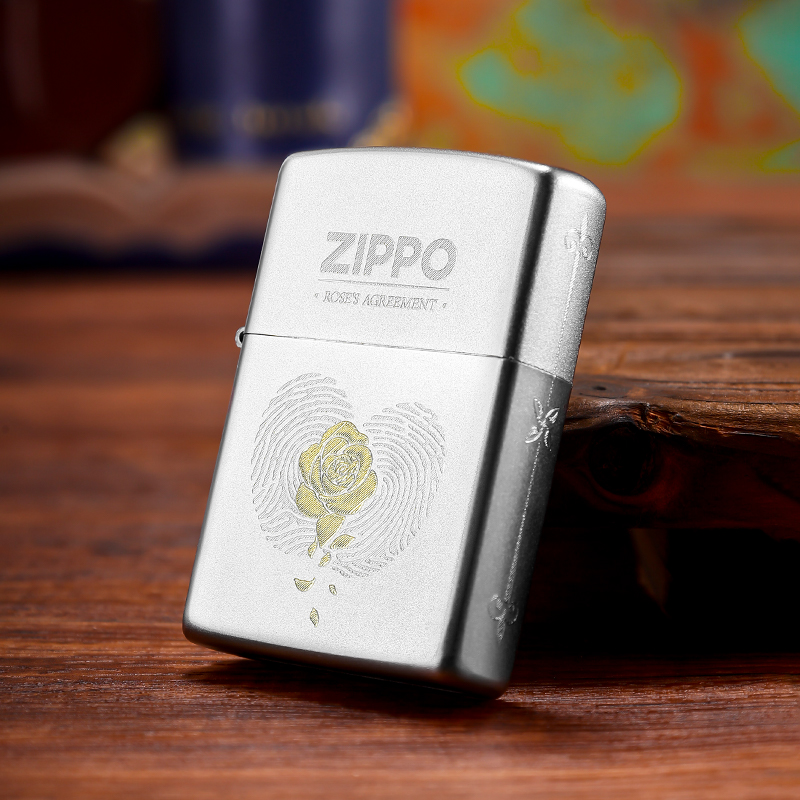 zippo打火机心玫指痕可定制刻字送男生纪念日情人节礼物DYJ1
