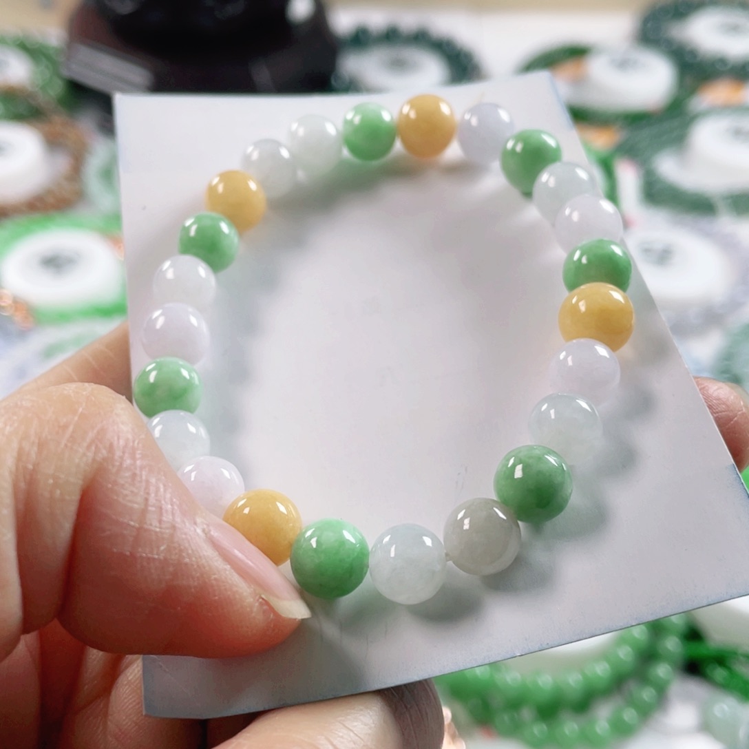 翡翠戒指未镶嵌天然翡翠手串7.6mm