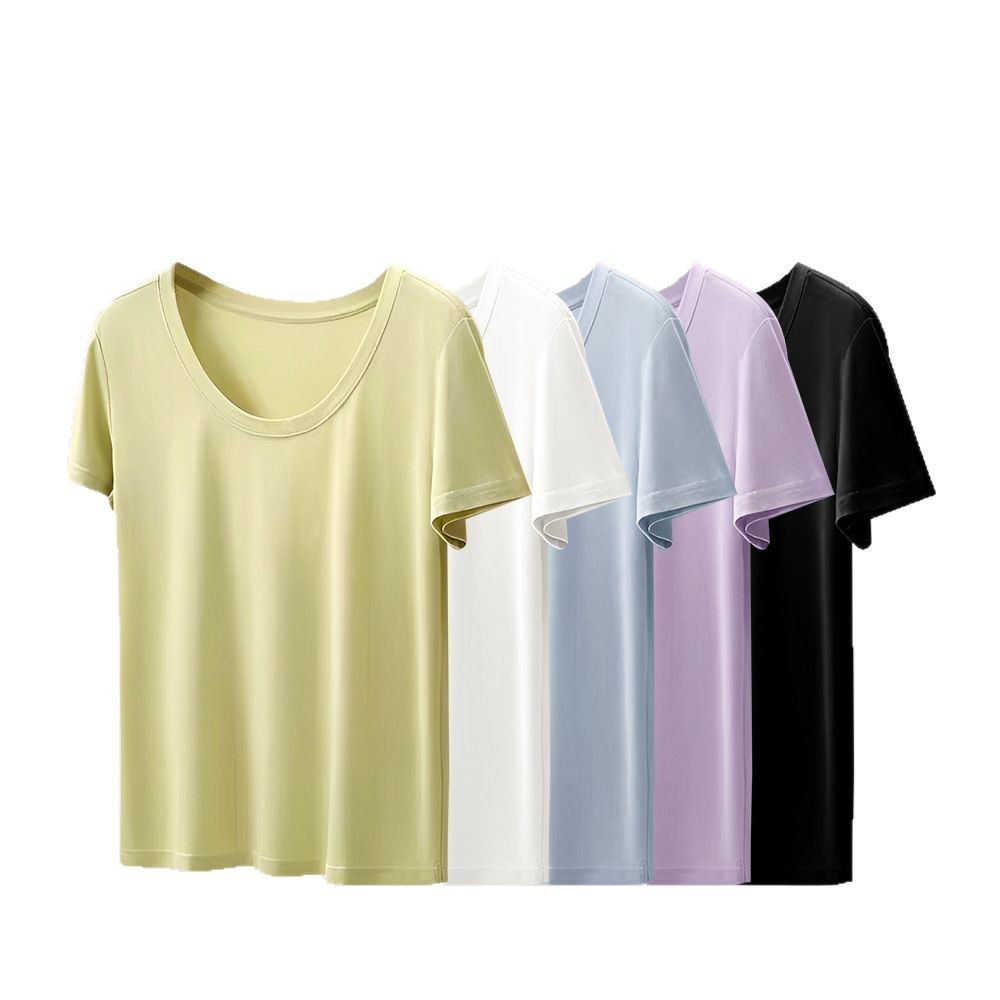 【礼盒装】设计感U领凉感T恤2025夏季时尚休闲百搭显瘦短袖