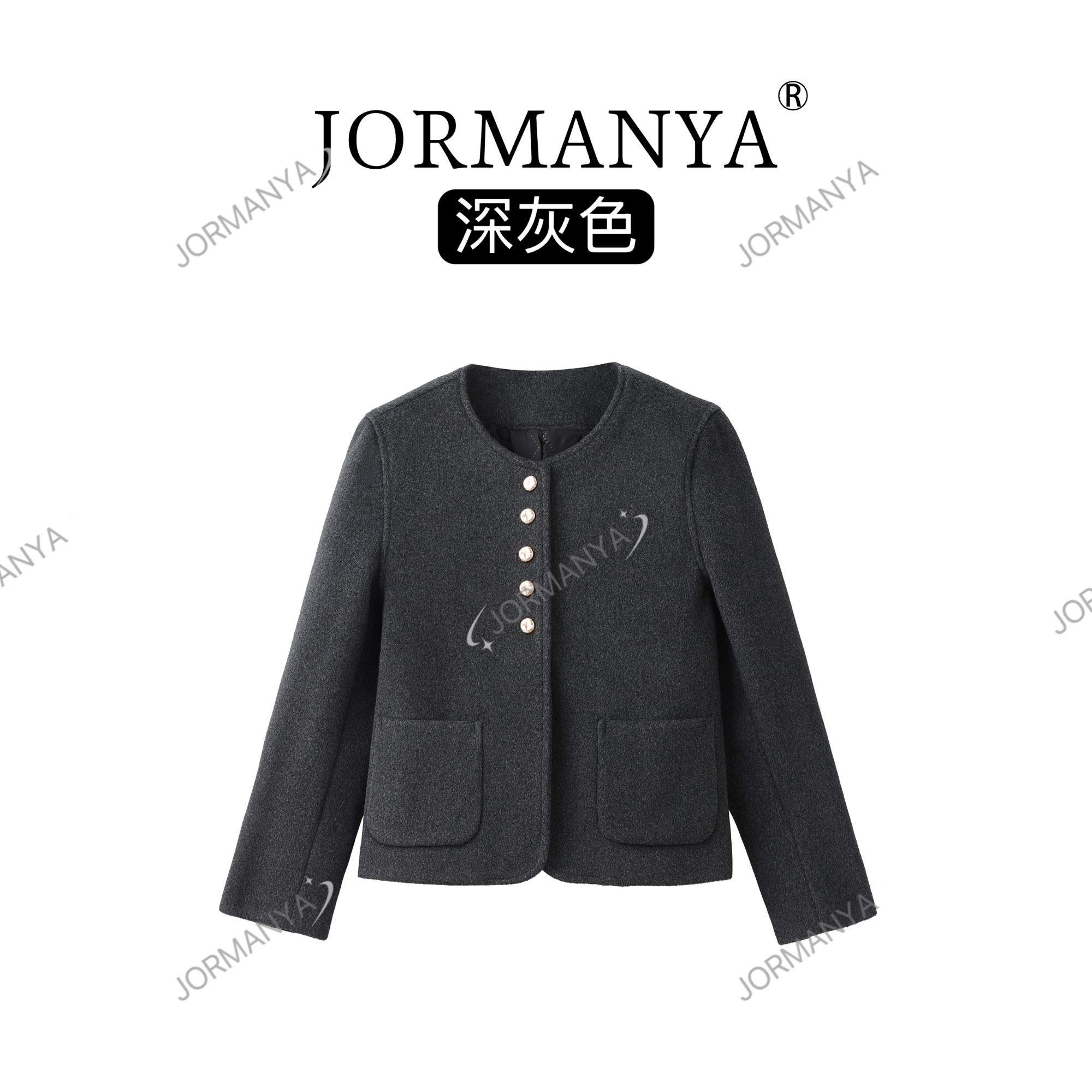 “重磅绵羊毛”夹棉加厚羊毛小香风秋冬小个时尚百搭简约气质短外套