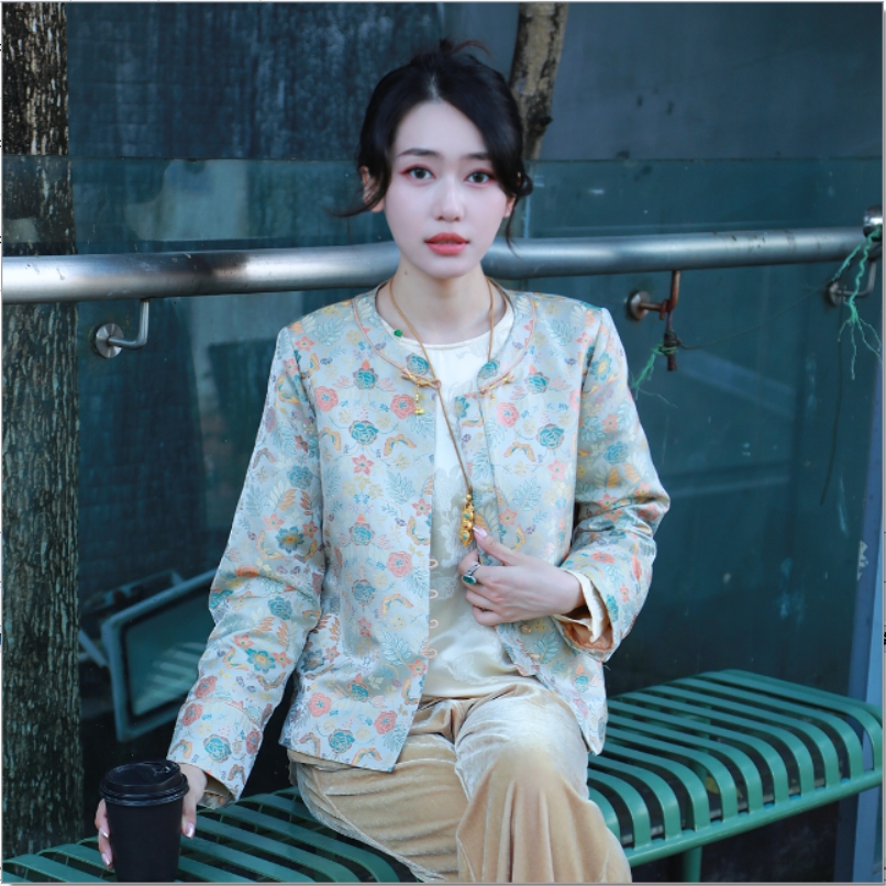 《莫奈花园》时尚气质新中式显瘦新中式复古外套2479