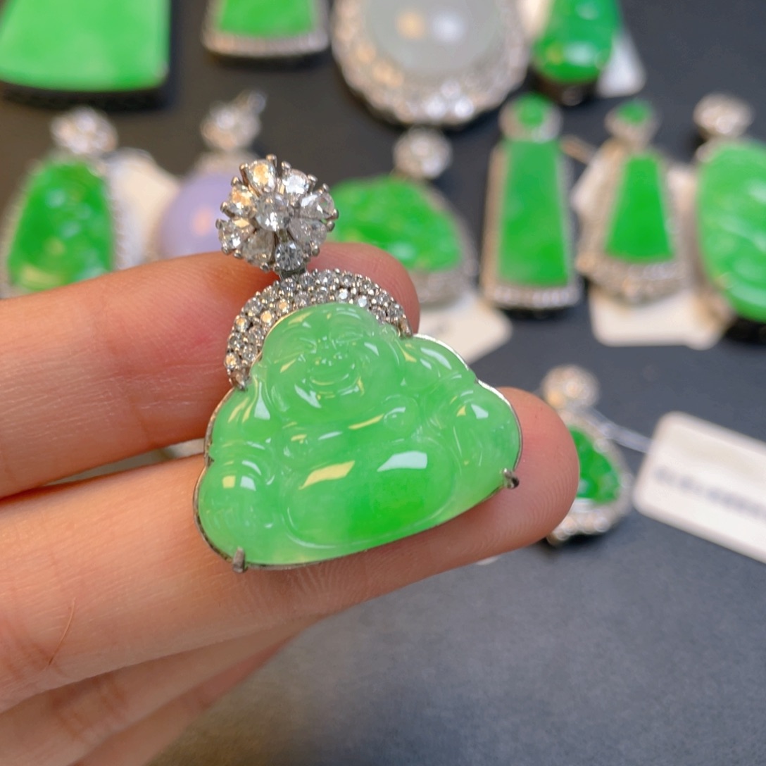 翡翠银S925镶嵌颈饰