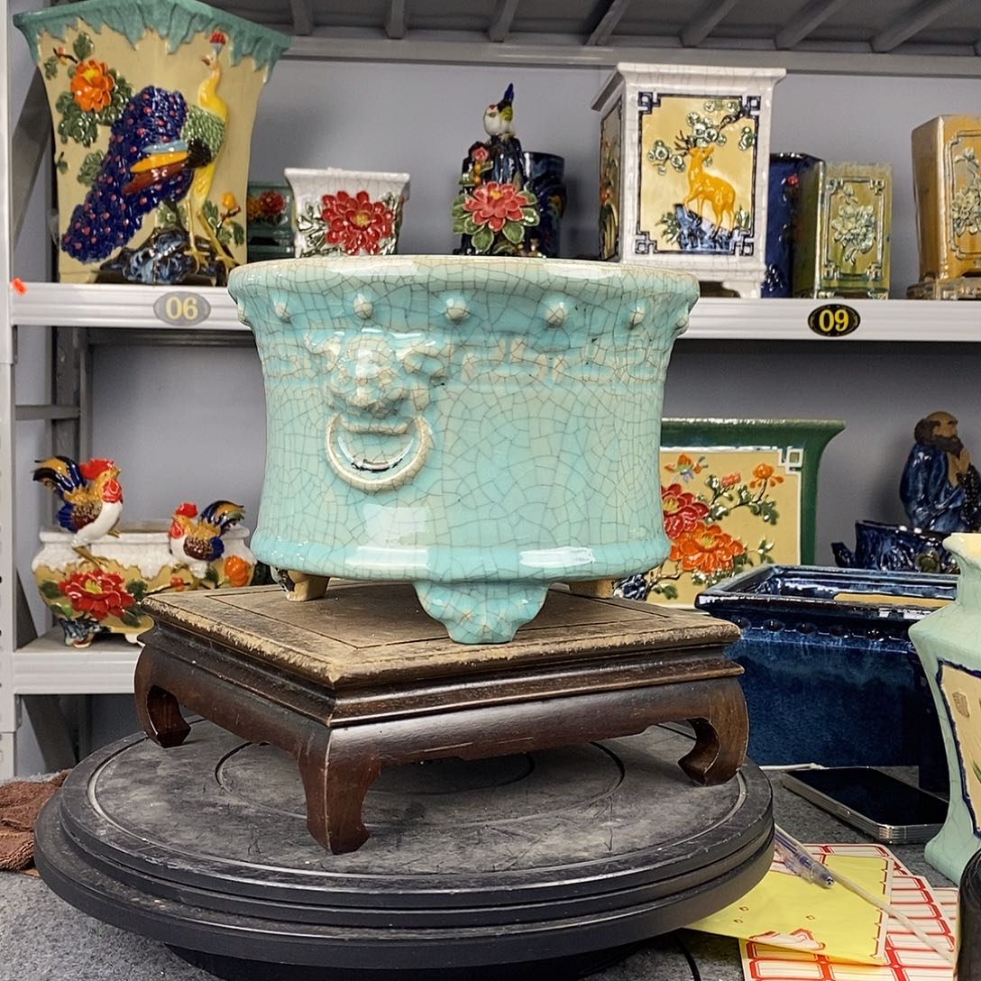 福***收琉璃手工艺品石湾盆石湾盆石湾盆