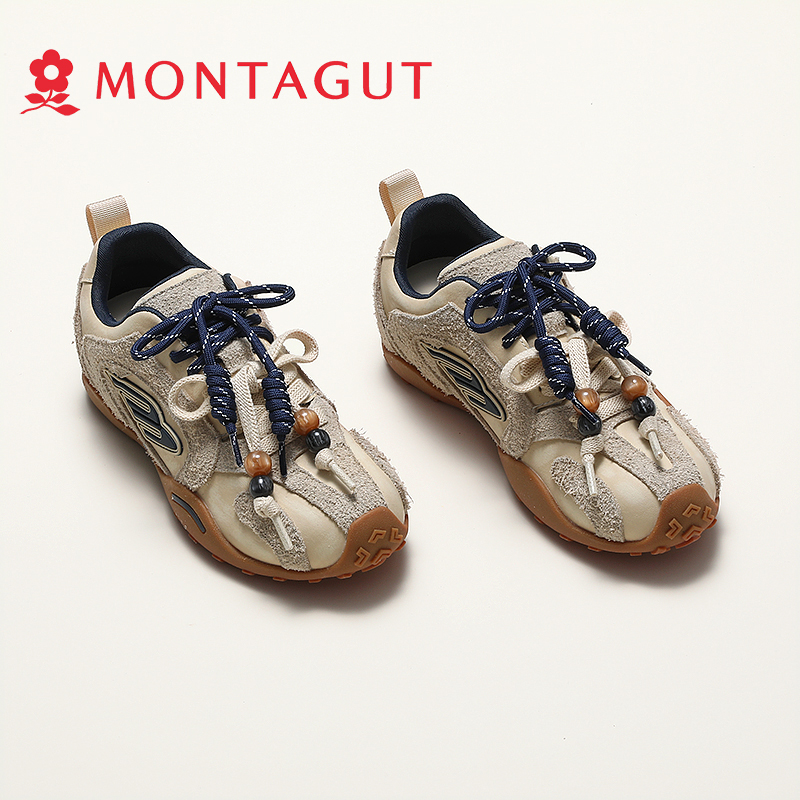 Montagut/梦特娇美拉德流苏阿甘鞋复古德训鞋女运动休闲板鞋