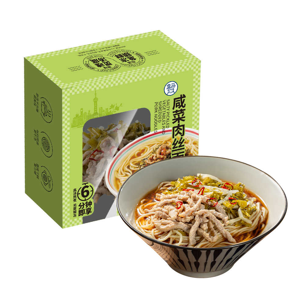 盒马 咸菜肉丝面 560g
