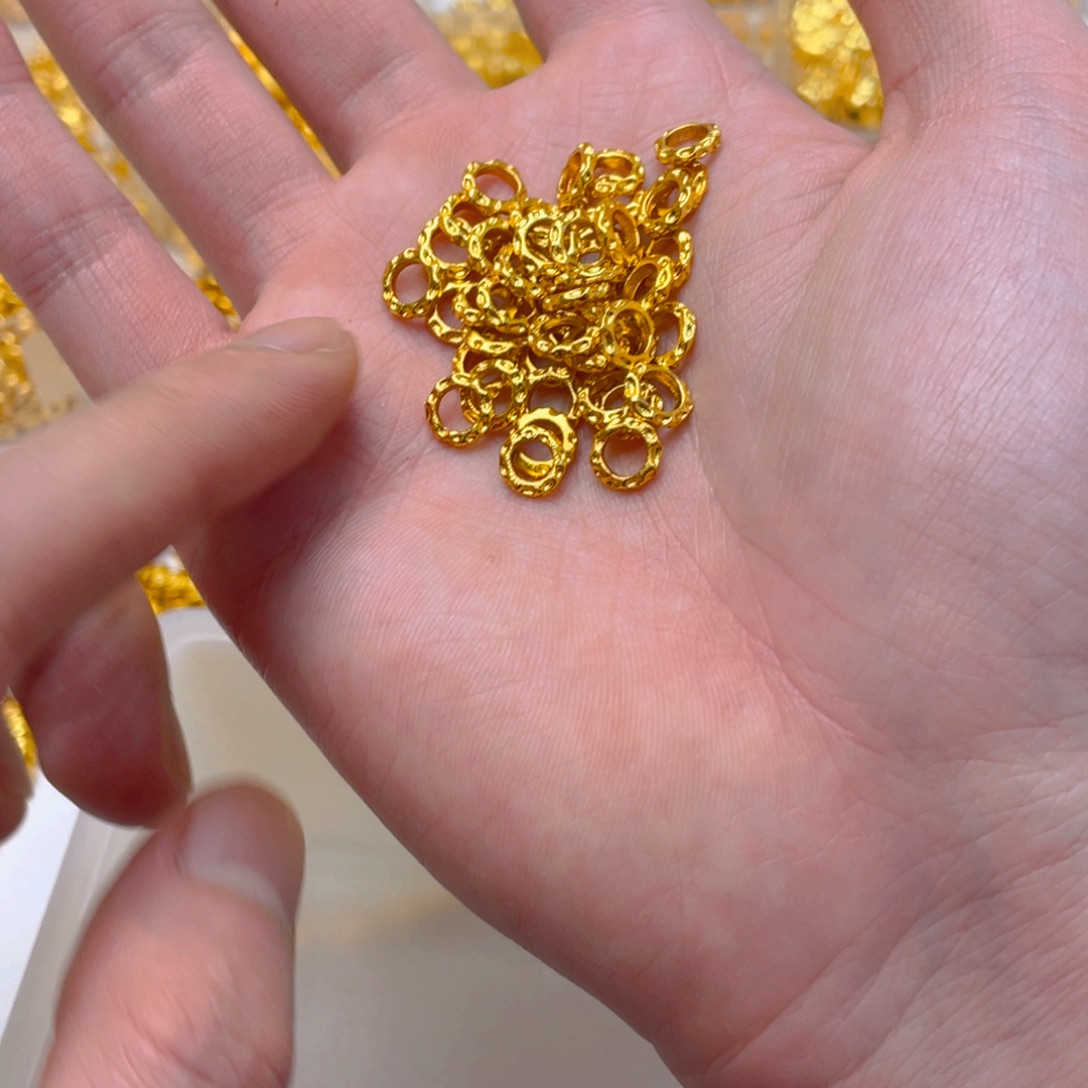 锆石铜合金锤纹盘缠8mm10颗