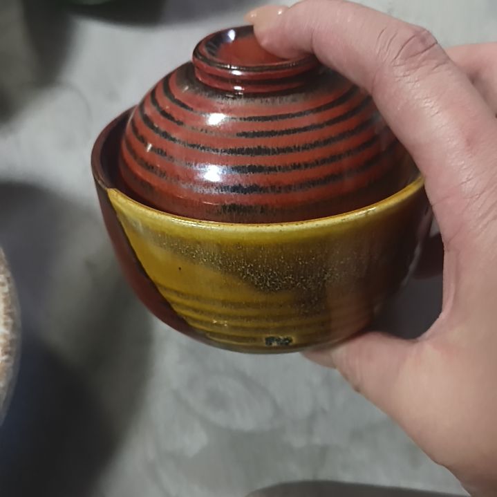 石*宋铁红釉三色碗，，，