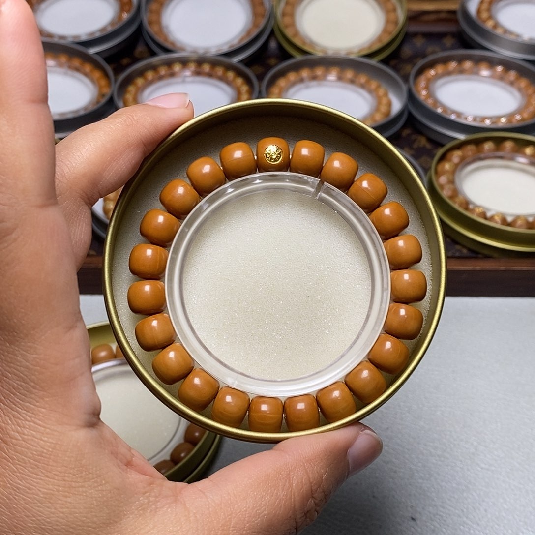 猴头核桃手串白*๑101号18k道珠小老型10+左右