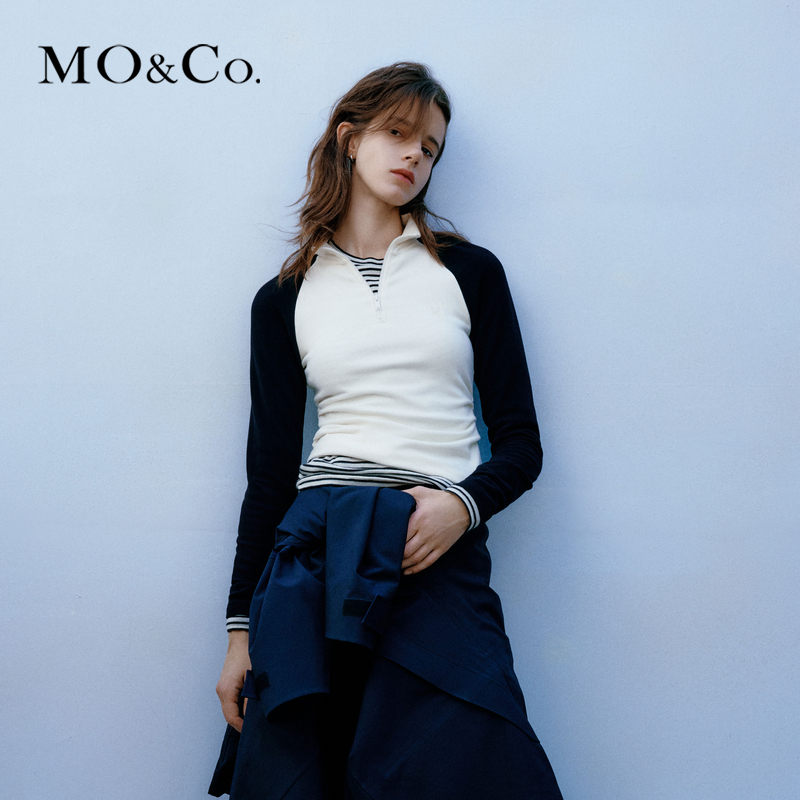 【陈大可专属】MOCO冬插肩袖高领捏褶收腰上衣MBC4TOPT01