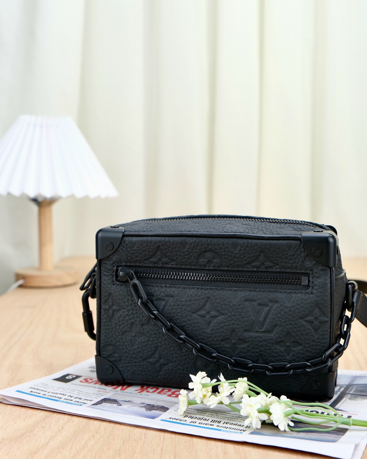 99新 LouisVuitton/路易威登 嘉壹(6628)老花黑压纹盒子斜挎包