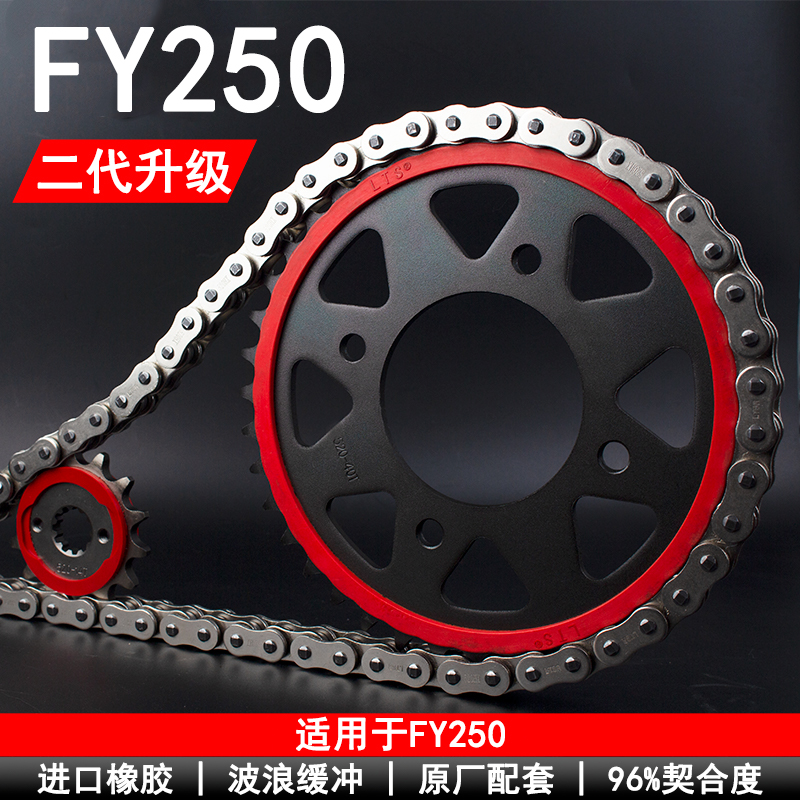 适用于飞鹰FY250改装静音降噪牙盘二代升级油封链条三件套五倍