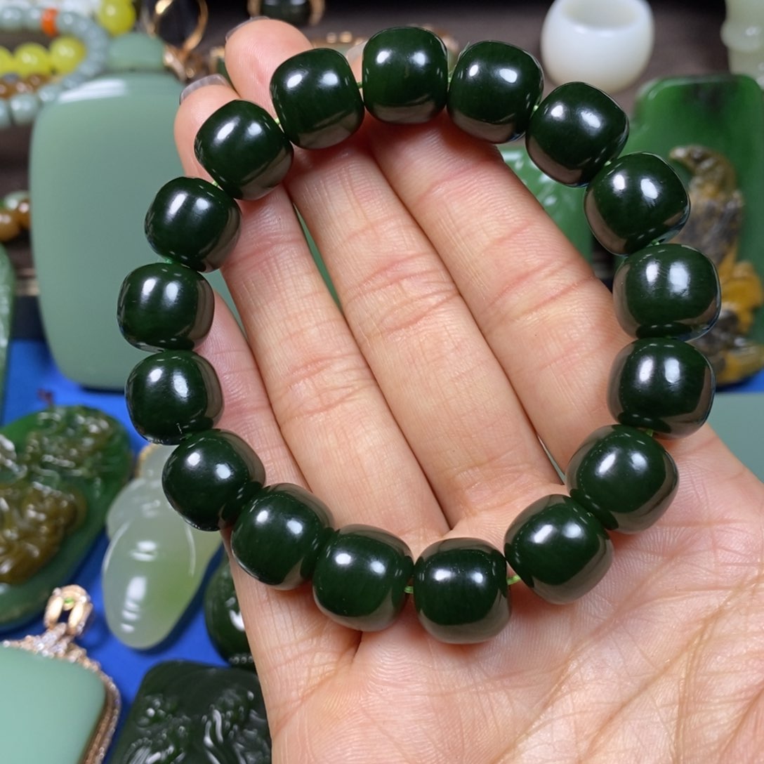 和田玉手串未镶嵌桐**黑