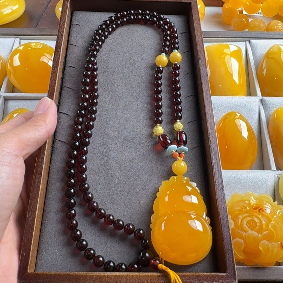 蜜蜡毛衣链未镶嵌