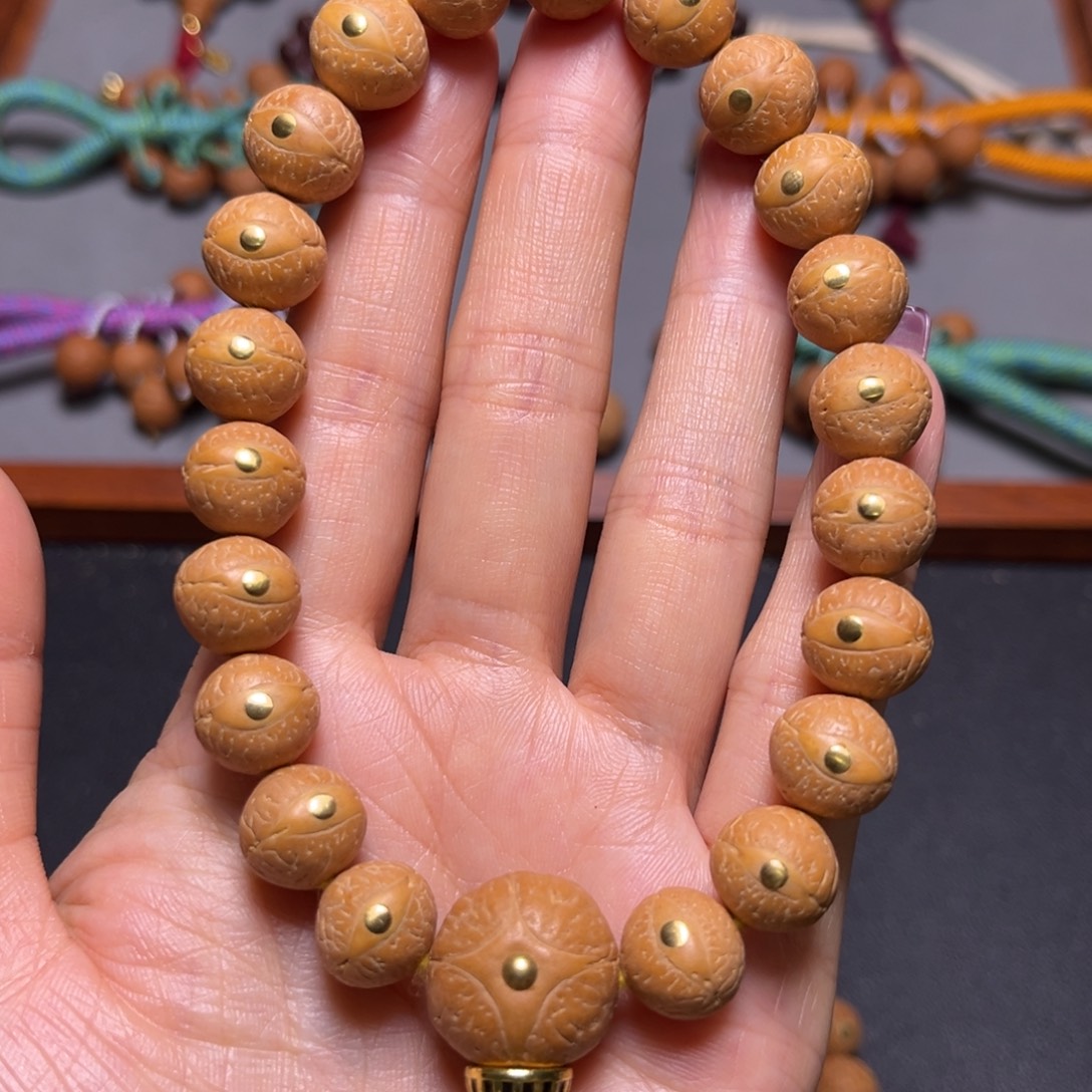 凤眼菩提吊坠12mm2025精品铜钉手串