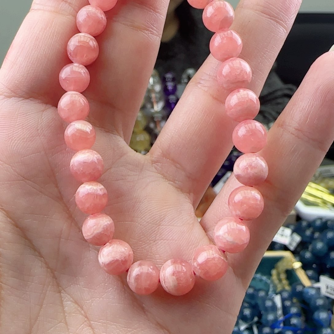 菱锰矿（红纹石）手串未镶嵌手串