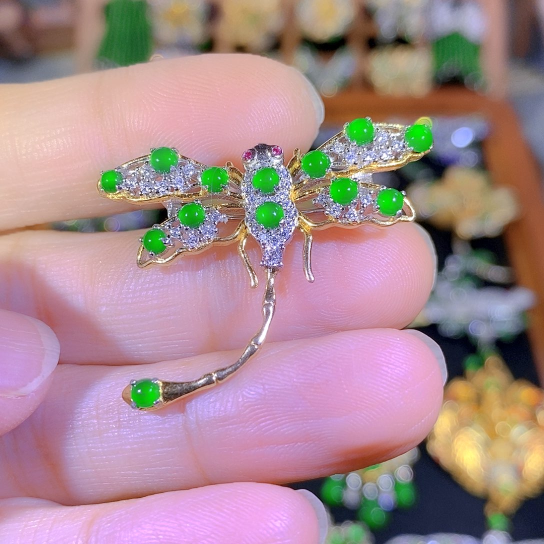 吊坠(不含链)银S925镶嵌翡翠