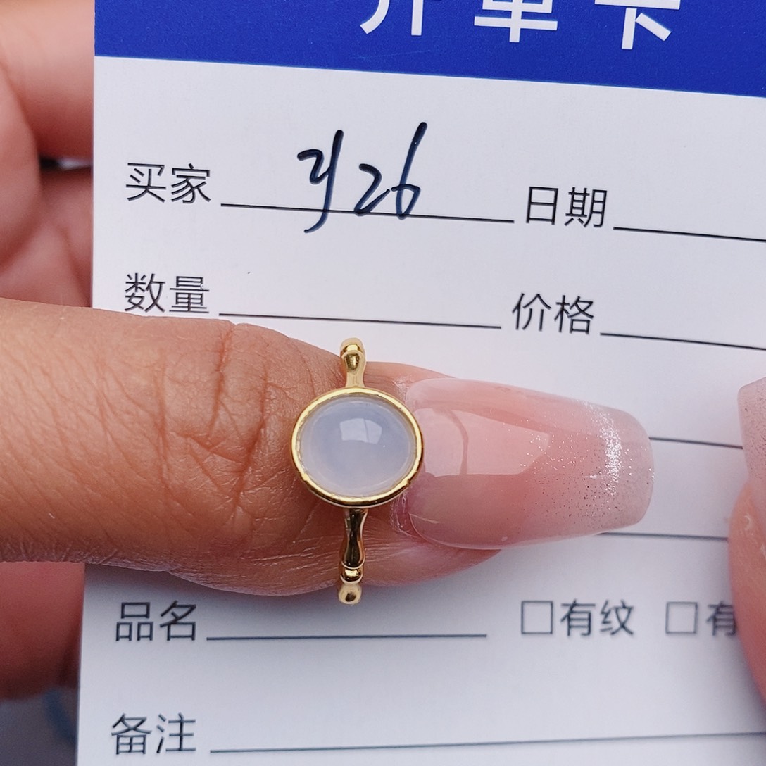 翡翠戒指银S925镶嵌戒指